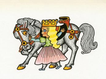 Denmark - Little Mitrha Helena Zmatlíková (Czech Republic) Illustration from the book: How the Fairy Tale Went to the World (Bratislava, Young Years 1980)